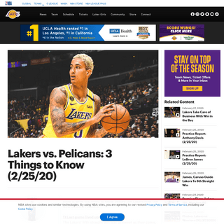 Lakers vs. Pelicans- 3 Things to Know (2-25-20) - Los Angeles Lakers