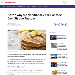 A complete backup of www.hartlepoolmail.co.uk/read-this/heres-why-we-traditionally-call-pancake-day-shrove-tuesday-1889170