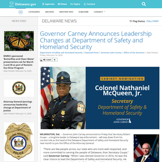 A complete backup of news.delaware.gov/2020/02/14/governor-carney-announces-leadership-changes-at-department-of-safety-and-homel