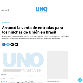 A complete backup of www.unosantafe.com.ar/union/arranco-la-venta-entradas-los-hinchas-union-brasil-n2564564.html
