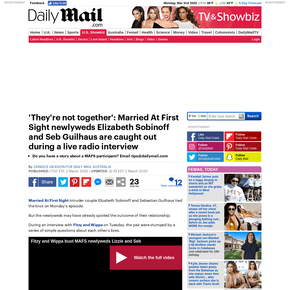 A complete backup of www.dailymail.co.uk/tvshowbiz/article-8067099/Have-MAFS-newlyweds-Lizzie-Sobinoff-Seb-Guilhaus-caught-lie.h