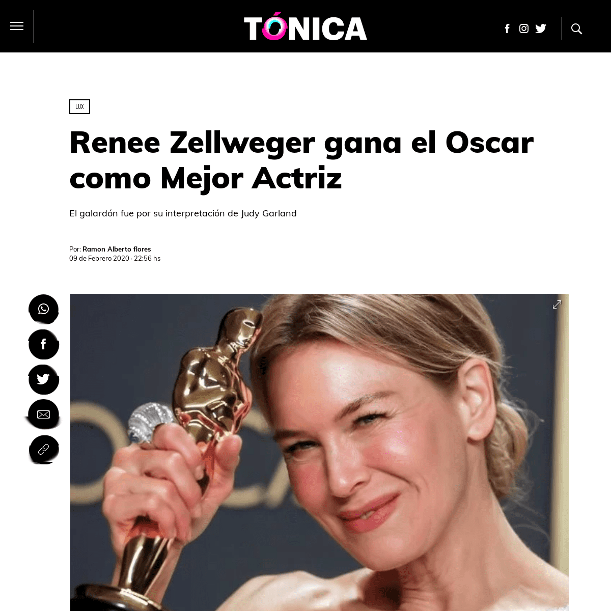 A complete backup of www.tonica.la/lux/Renee-Zellweger-gana-el-Oscar-como-Mejor-Actriz-20200209-0020.html