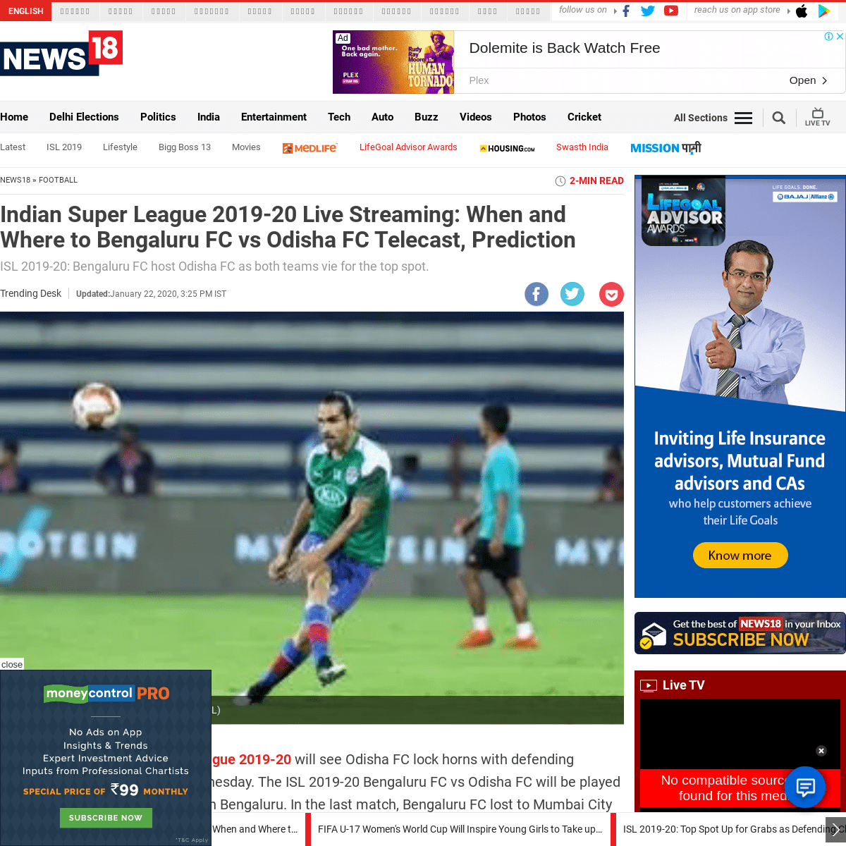 A complete backup of www.news18.com/news/football/indian-super-league-2019-20-live-streaming-when-and-where-to-bengaluru-fc-vs-o