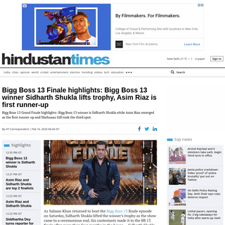 Bigg Boss 13 Finale highlights- Bigg Boss 13 winner Sidharth Shukla lifts trophy, Asim Riaz is first runner-up - tv - Hindustan 