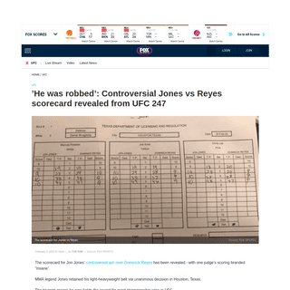 A complete backup of www.foxsports.com.au/ufc/he-was-robbed-controversial-jones-vs-reyes-scorecard-revealed-from-ufc-247/news-st