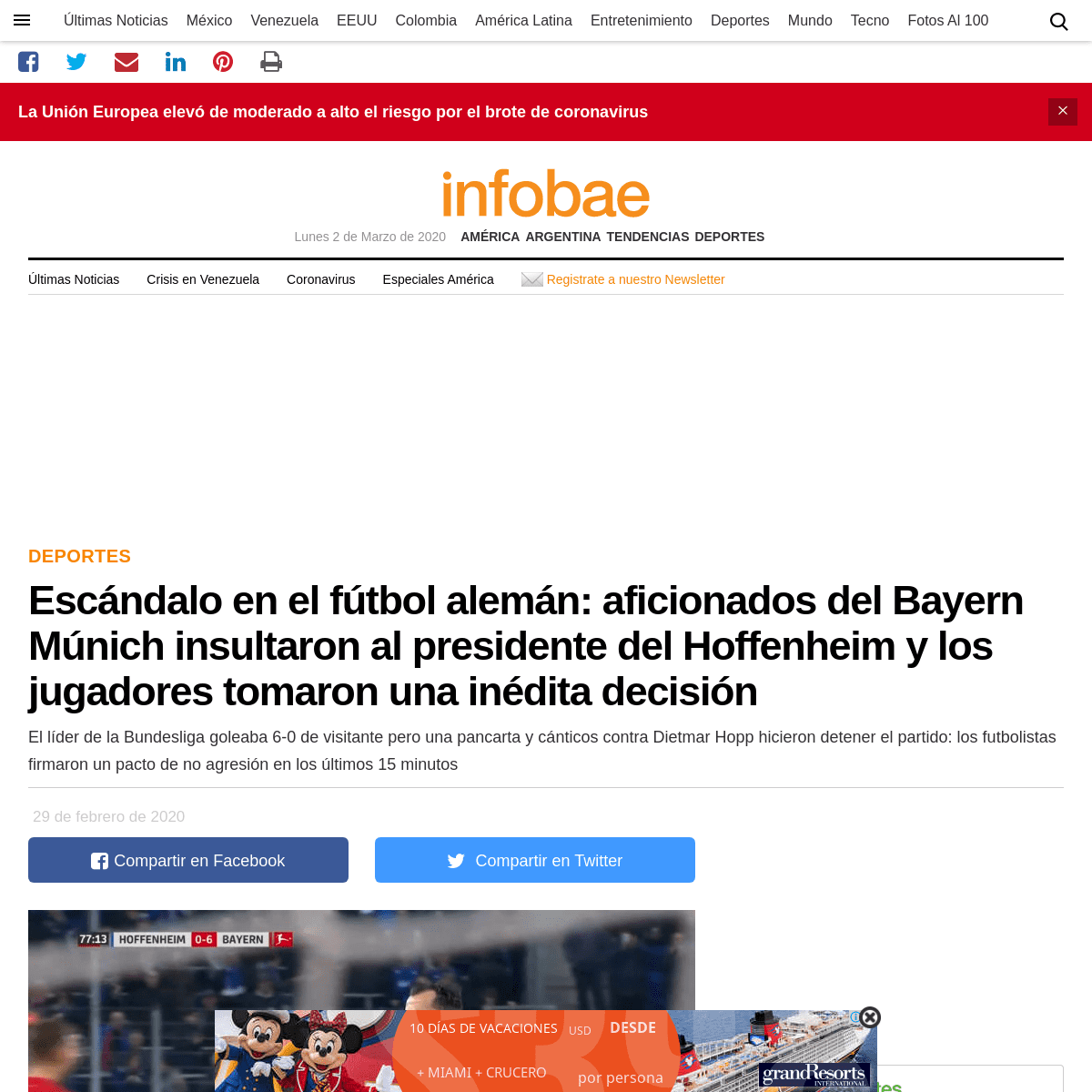 A complete backup of www.infobae.com/america/deportes/2020/02/29/escandalo-en-el-futbol-aleman-aficionados-del-bayern-munich-ins