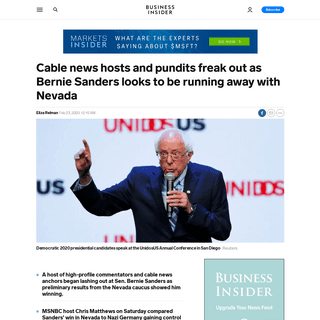 Cable news hosts and pundits freak out as Bernie Sanders leads Nevada - Business Insider