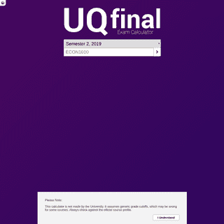 UQ Final Exam Calculator