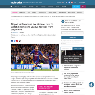 A complete backup of www.techradar.com/news/napoli-vs-barcelona-live-stream-how-to-watch-champions-league-2020-football-from-any