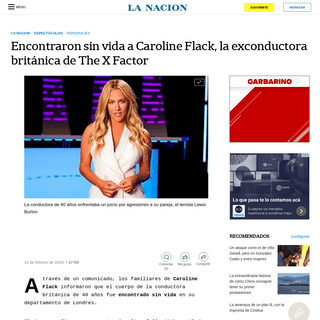 Encontraron sin vida a Caroline Flack, la exconductora britÃ¡nica de The X Factor - LA NACION