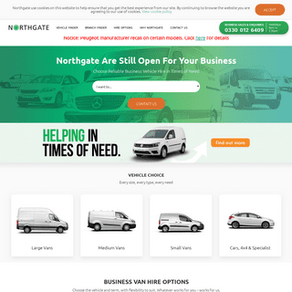 Rent Commercial Vehicles - Northgate Vehicle Hire