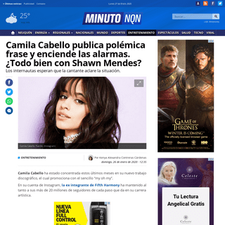 Camila Cabello publica polÃ©mica frase y enciende las alarmas. Â¿Todo bien con Shawn Mendes- - Minuto Neuquen