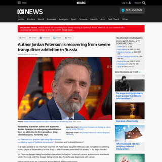 A complete backup of www.abc.net.au/news/2020-02-09/jordan-peterson-is-recovering-from--tranquiliser-addiction/11947500