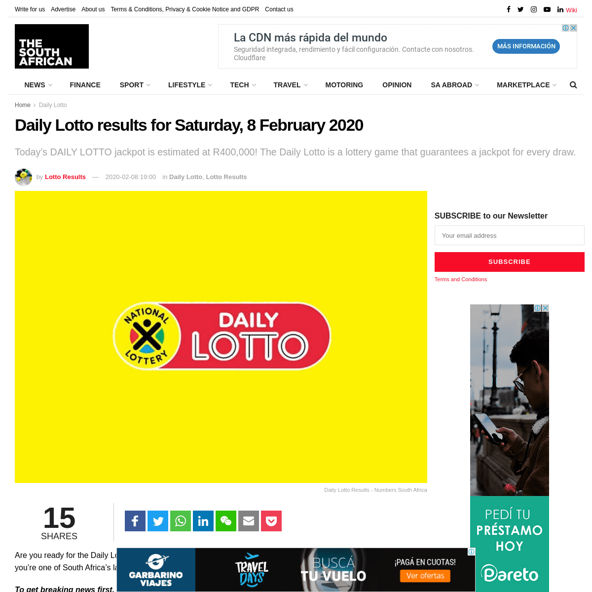 A complete backup of www.thesouthafrican.com/daily-lotto/daily-lotto-results-for-saturday-8-february-2020/