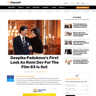 A complete backup of www.shethepeople.tv/news/deepika-padukones-first-look-as-romi-dev-for-the-film-83-is-out