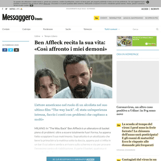 Ben Affleck recita la sua vita- Â«CosÃ¬ affronto i miei demoniÂ» - Messaggero Veneto Udine