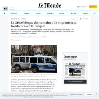 A complete backup of www.lemonde.fr/international/article/2020/02/28/la-turquie-menace-d-ouvrir-la-porte-de-l-europe-aux-migrant