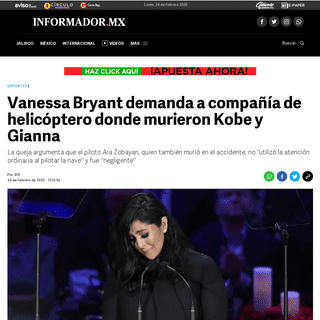 A complete backup of www.informador.mx/deportes/Vanessa-Bryant-demanda-a-compania-de-helicoptero-donde-murieron-Kobe-y-Gianna-20