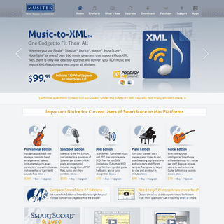 Musitek SmartScore Music Scanning Software - Scan Music - Transpose and Print - Scan & Play - Sheet music to MIDI