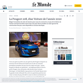 A complete backup of www.lemonde.fr/m-styles/article/2020/03/02/la-peugeot-208-elue-voiture-de-l-annee-2020_6031560_4497319.html