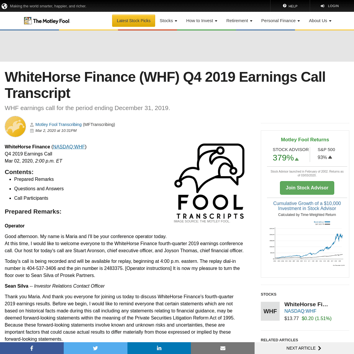 A complete backup of www.fool.com/earnings/call-transcripts/2020/03/02/whitehorse-finance-whf-q4-2019-earnings-call-trans.aspx