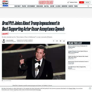 A complete backup of www.thedailybeast.com/brad-pitt-jokes-about-trump-impeachment-in-best-supporting-actor-oscar-acceptance-spe