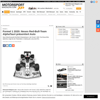 A complete backup of www.motorsport-magazin.com/formel1/news-261373-formel-1-2020-praesentation-neues-red-bull-team-alphatauri-h