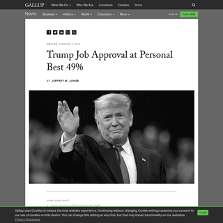 Trump Job Approval at Personal Best 49-