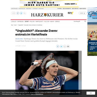 A complete backup of www.harzkurier.de/sport/article228253929/Australian-Open-Zverev-im-Viertelfinale-Kerber-raus.html