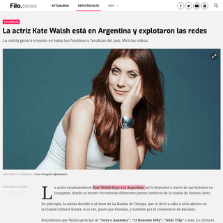 A complete backup of www.filo.news/espectaculos/La-actriz-Kate-Walsh-esta-en-Argentina-y-explotaron-las-redes-20200204-0040.html