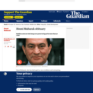 Hosni Mubarak obituary - World news - The Guardian