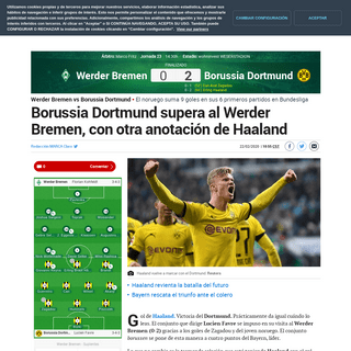 Werder Bremen vs Borussia Dortmund Borussia Dortmund supera al Werder Bremen, con otra anotaciÃ³n de Haaland - Bundesliga-