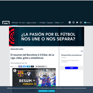 El resumen del Barcelona 5-0 Eibar, de La Liga- vÃ­deo, goles y estadÃ­sticas - Goal.com