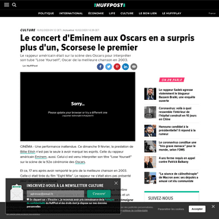 Le concert d'Eminem aux Oscars en a surpris plus d'un, Scorsese le premier - Le Huffington Post