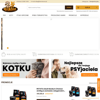 Internetowy sklep zoologiczny KrakVet â€“ Karmy i akcesoria dla zwierzÄ…t