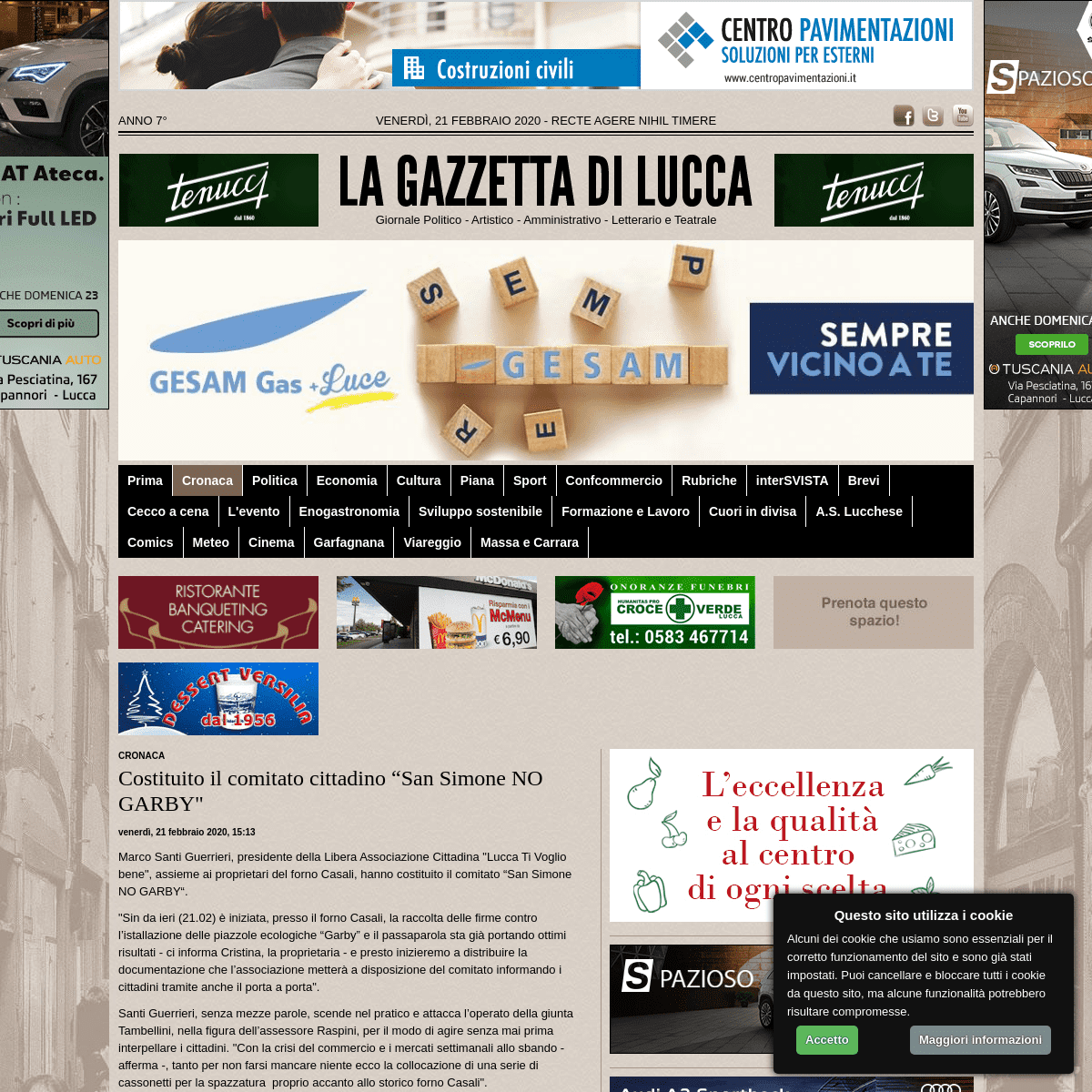 A complete backup of www.lagazzettadilucca.it/cronaca/2020/02/costituito-il-comitato-cittadino-san-simone-no-garby/