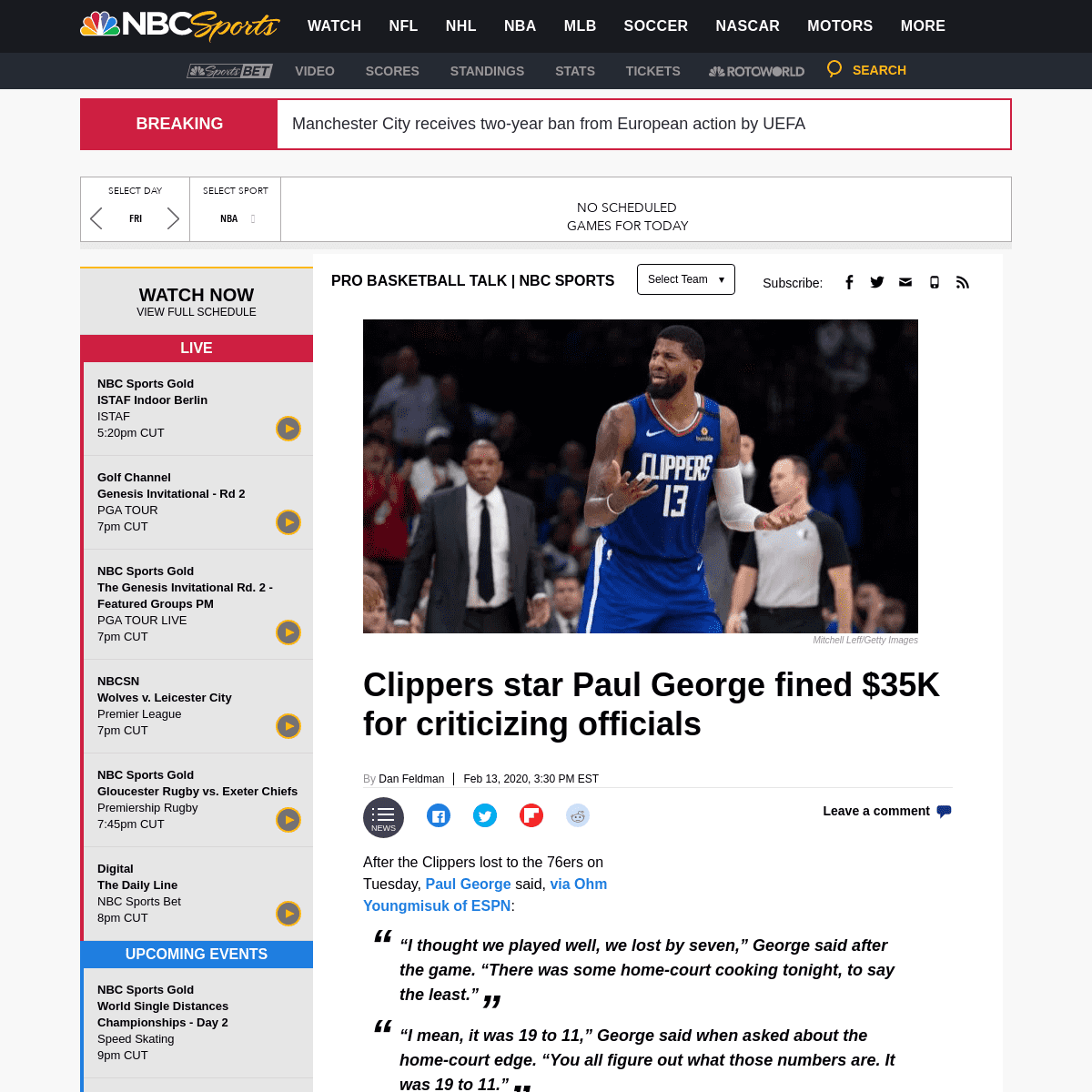 A complete backup of nba.nbcsports.com/2020/02/13/clippers-star-paul-george-fined-35k-for-criticizing-officials/