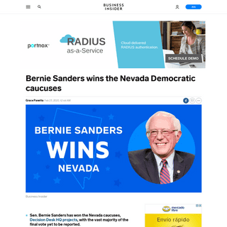 Bernie Sanders win Nevada Democratic caucuses, sweeps three contests - Business Insider