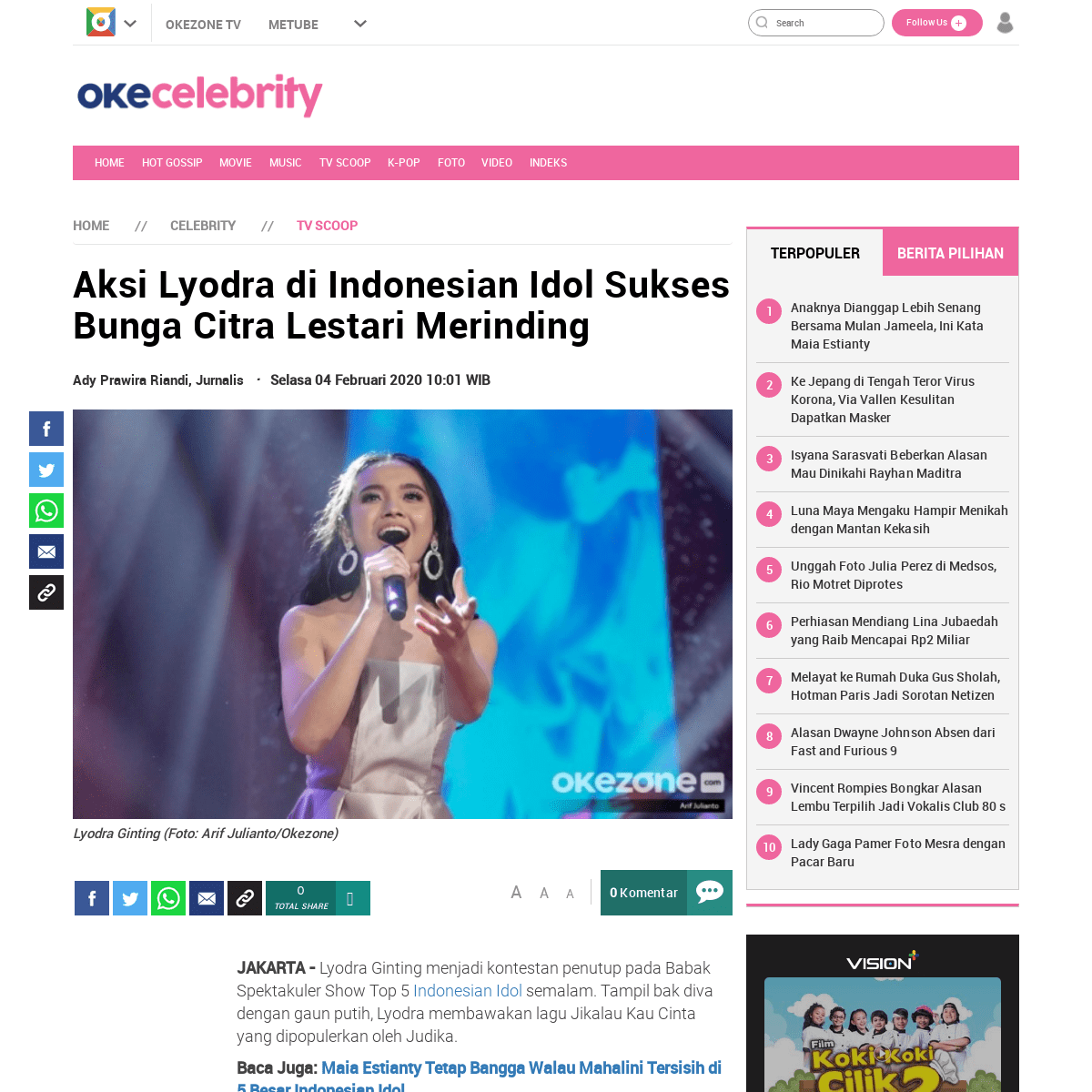 A complete backup of celebrity.okezone.com/read/2020/02/04/598/2162939/aksi-lyodra-di-indonesian-idol-sukses-bunga-citra-lestari