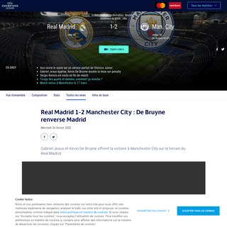 Real Madrid-Man. City - Real Madrid 1-2 Manchester City - De Bruyne renverse Madrid - UEFA Champions League - UEFA.com