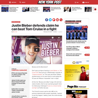 A complete backup of nypost.com/2020/02/19/justin-bieber-defends-claim-he-can-beat-tom-cruise-in-a-fight/