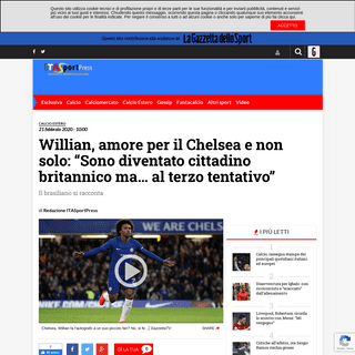 Willian, amore per il Chelsea e non solo- -Sono diventato cittadino britannico ma... al terzo tentativo- - ITA Sport Press