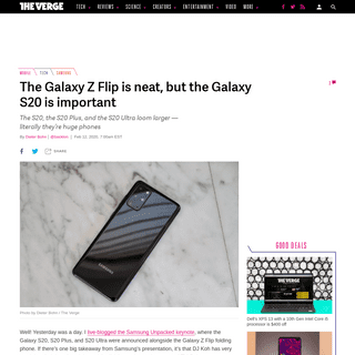 The Galaxy Z Flip is neat, but the Galaxy S20 is important - The Verge