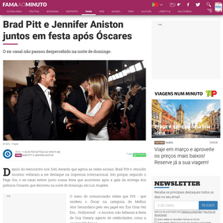 Brad Pitt e Jennifer Aniston juntos em festa apÃ³s Ã“scares