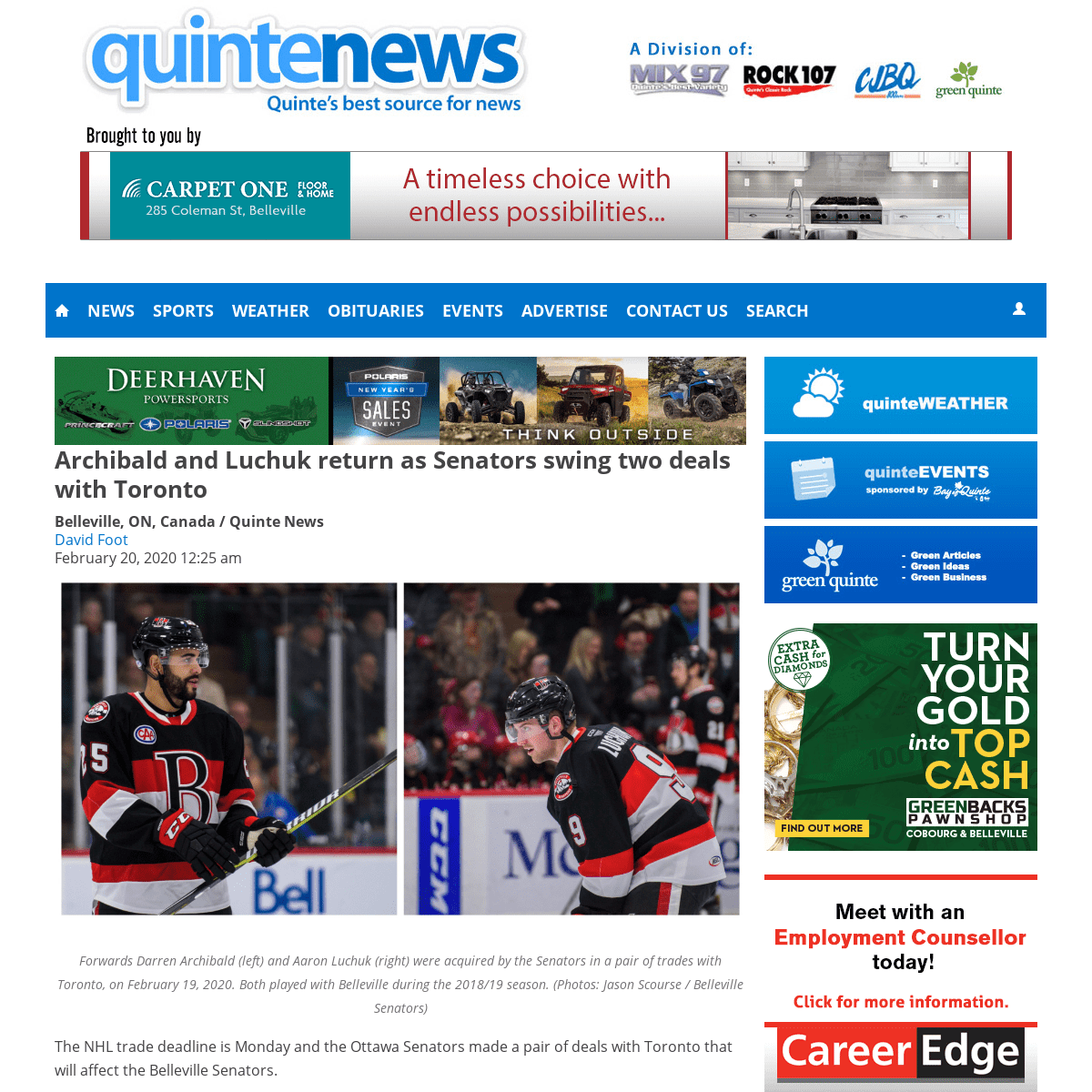 A complete backup of www.quintenews.com/2020/02/20/archibald-and-luchuk-return-as-senators-swing-two-deals-with-toronto/