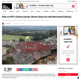 Rain on EFF's Eskom parade- Berets damp but still determined [videos]