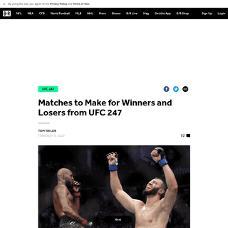 Matches to Make for Winners and Losers from UFC 247 - Bleacher Report - Latest News, Videos and Highlights