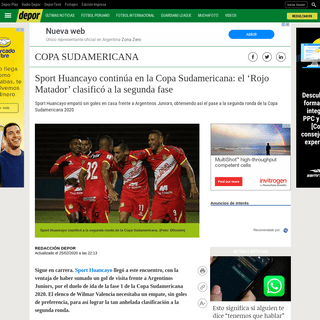 A complete backup of depor.com/futbol-peruano/copa-sudamericana/sport-huancayo-vs-argentinos-juniors-en-vivo-online-via-directv-
