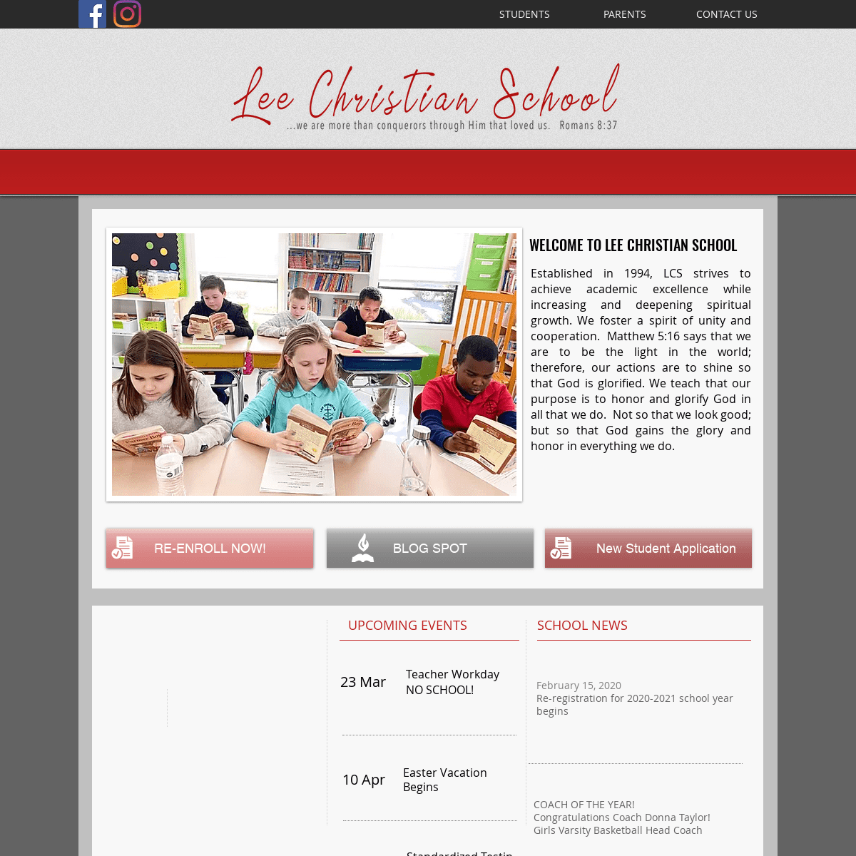 A complete backup of leechristianschool.org