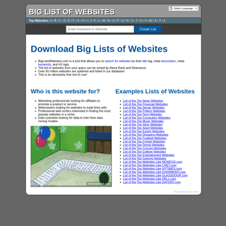 A complete backup of biglistofwebsites.com